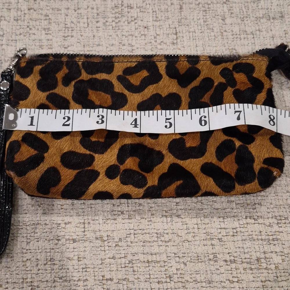 Leopard Wrislet Ponyhair Bag Clutch